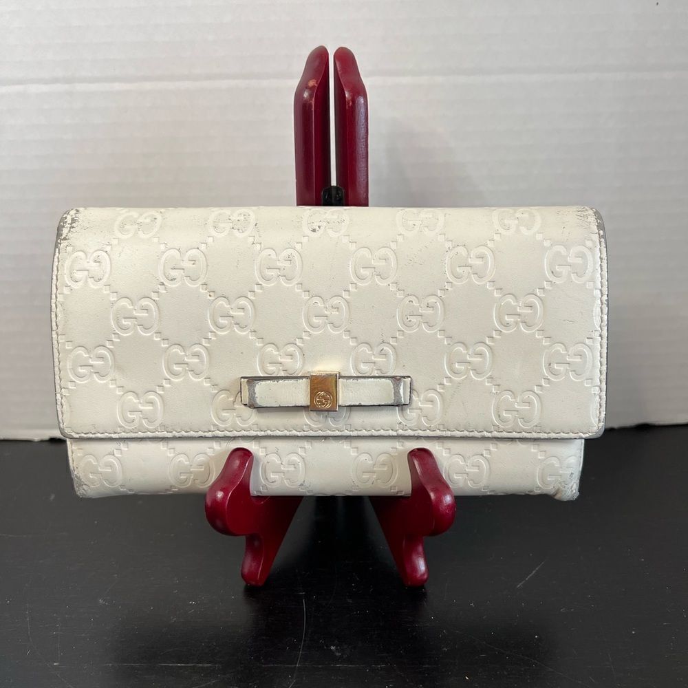 Gucci gucisima Bowie 388679 off white long wallet